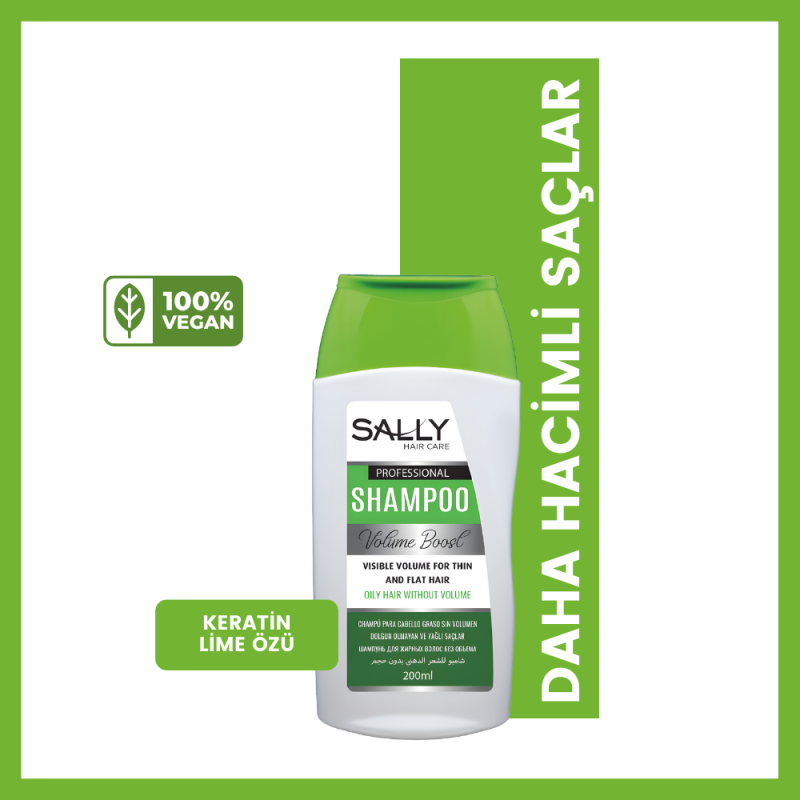 Sally Şampuan Profesyonel Seri Volume Boost Dolgun Olmayan ve Yağlı Saçlar 200 ml