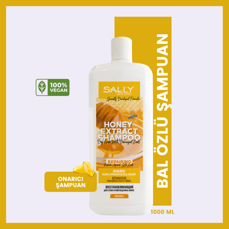 Sally Bal Özlü Onarıcı Şampuan - Hasarlı Kuru Saçlar 1 LT